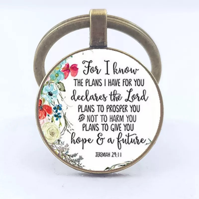 Bible verse floral key holders/chains