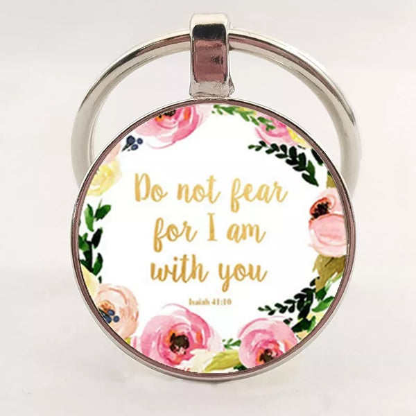 Bible verse floral key holders/chains