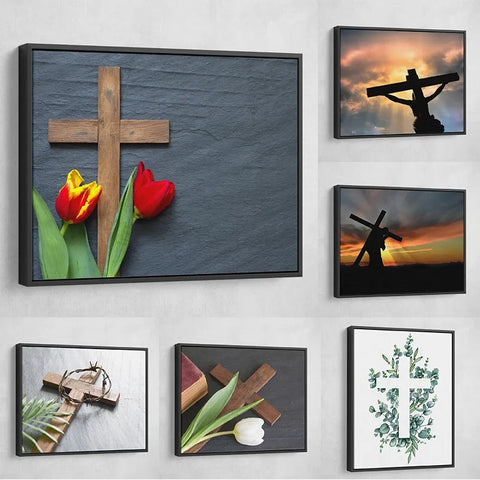 Easter cross canvas posters.Unframed 40*60cm