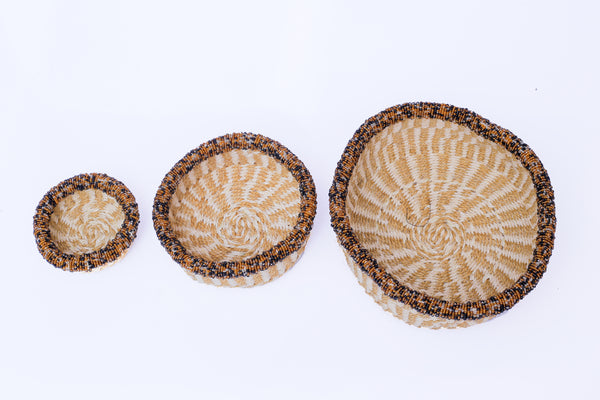 Beaded Basket. A set of 3