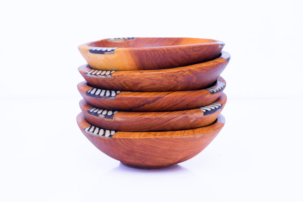 Olive wood /Salad bowls. Set of 5 pieces